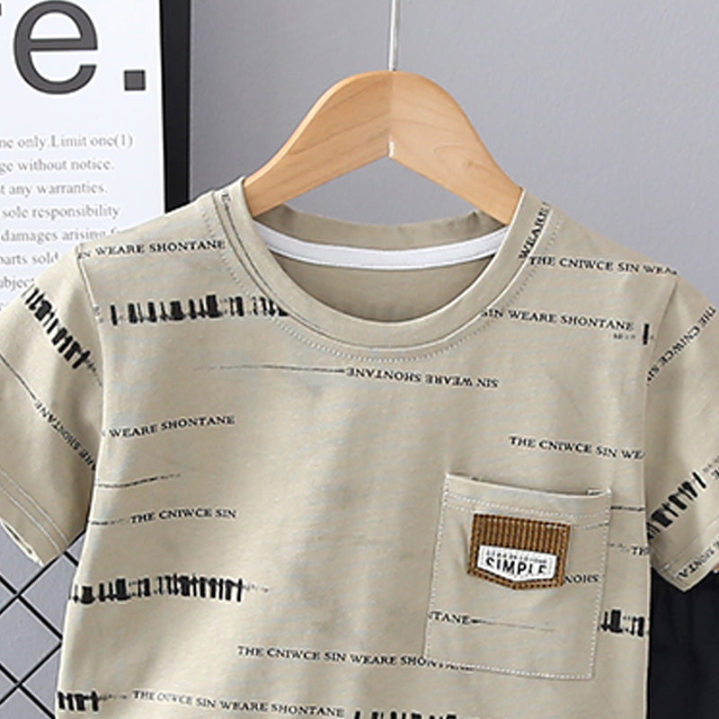 Boys Printed Short Sleeves T-shirt With Shorts
