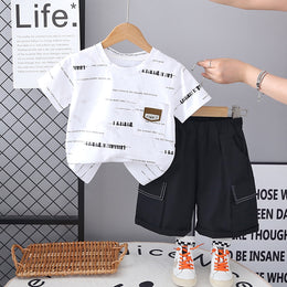 Boys Printed Short Sleeves T-shirt With Shorts