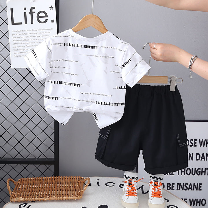 Boys Printed Short Sleeves T-shirt With Shorts