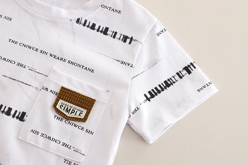 Boys Printed Short Sleeves T-shirt With Shorts