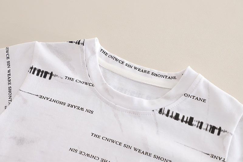 Boys Printed Short Sleeves T-shirt With Shorts