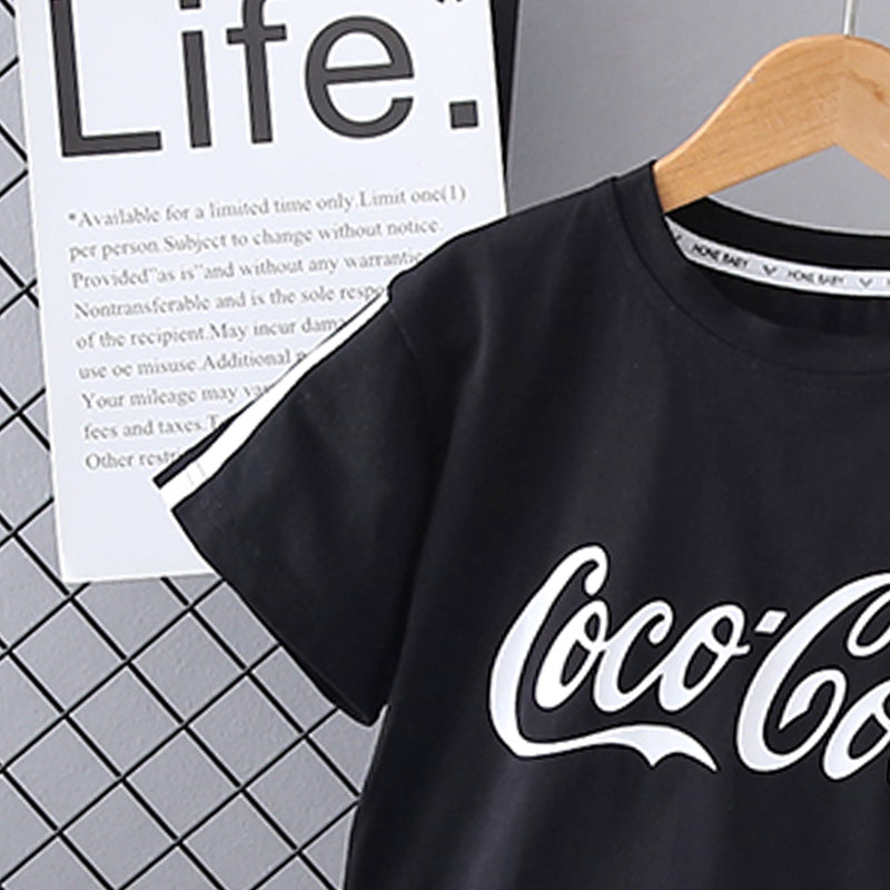 Boys Printed Short Sleeves T-shirt With Shorts