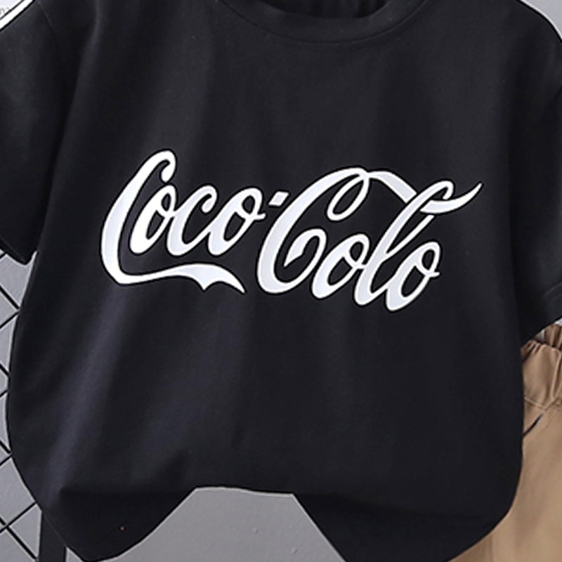 Boys Printed Short Sleeves T-shirt With Shorts