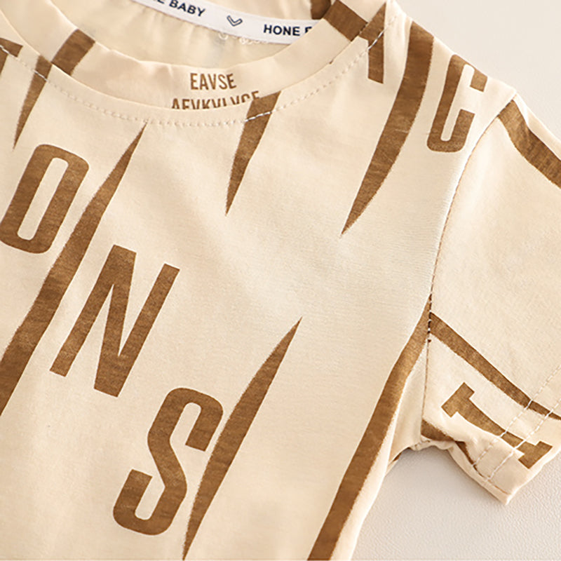Boys Printed Short Sleeves T-shirt With Shorts