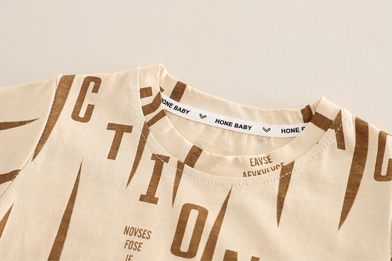Boys Printed Short Sleeves T-shirt With Shorts