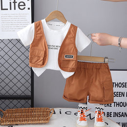 Boys Printed Short Sleeves T-shirt With Shorts