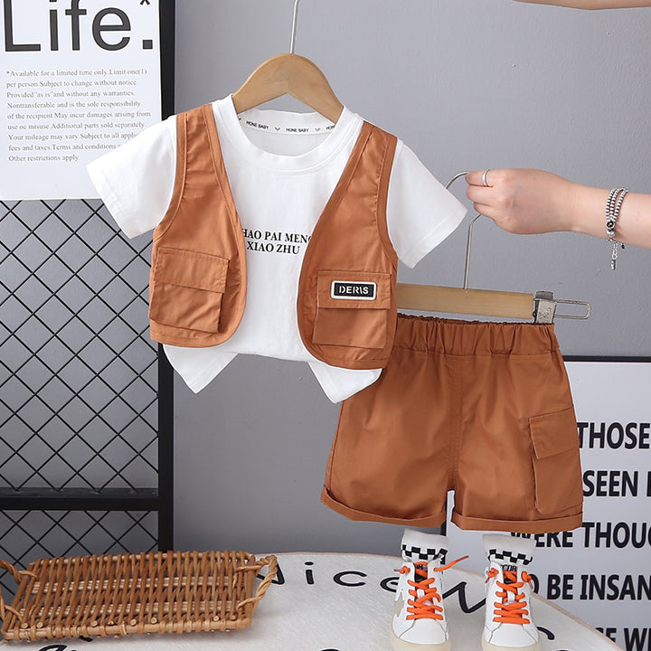 Boys Printed Short Sleeves T-shirt With Shorts