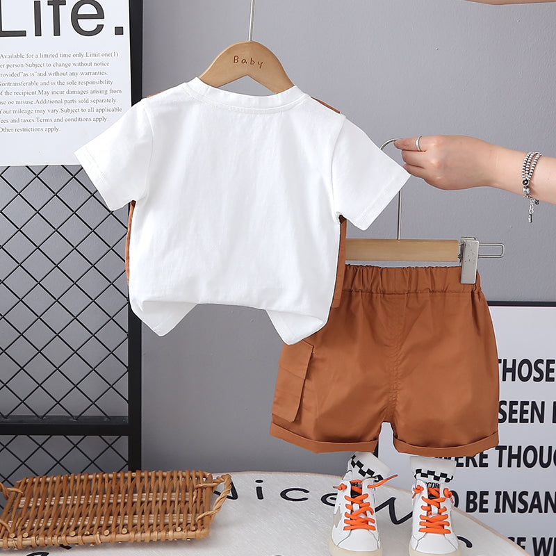 Boys Printed Short Sleeves T-shirt With Shorts