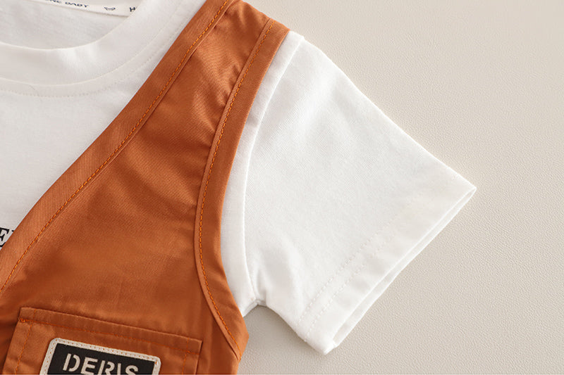 Boys Printed Short Sleeves T-shirt With Shorts