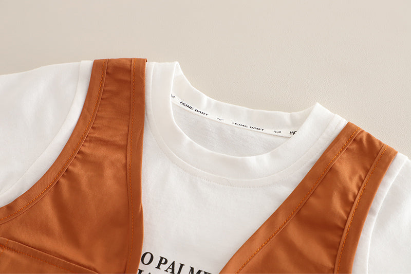 Boys Printed Short Sleeves T-shirt With Shorts