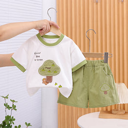 Boys Printed Short Sleeves T-shirt With Shorts