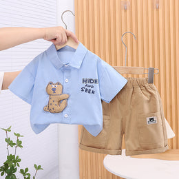 Boys Printed Shirt With Shorts