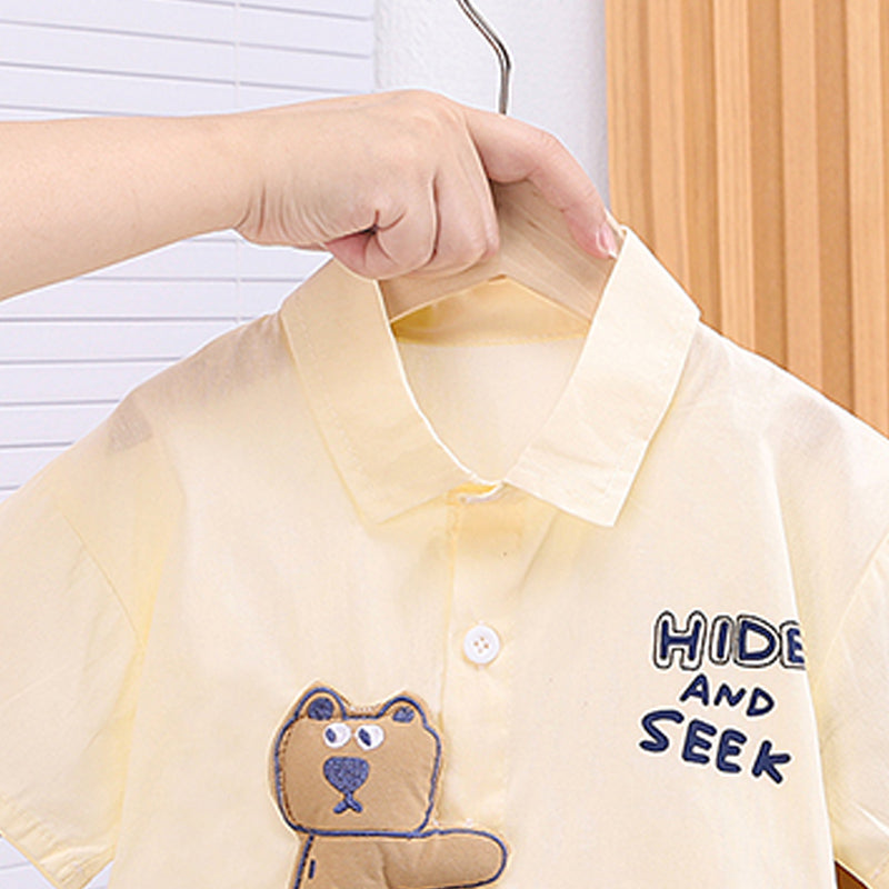 Boys Printed Short Sleeves Shirt With Shorts