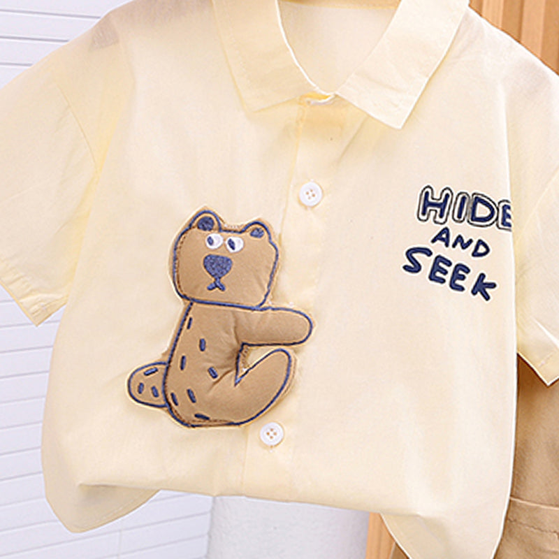 Boys Printed Short Sleeves Shirt With Shorts