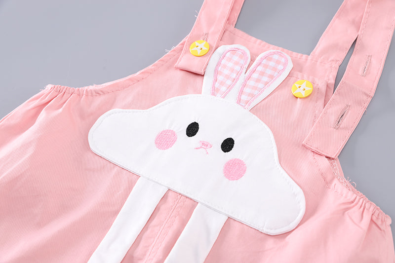 Girls Self Design Dungarees and T-shirt
