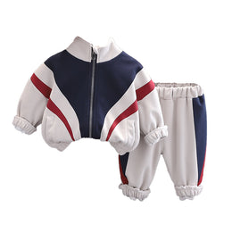 Boys Printed Halter Neck Sweatshirt With Trousers