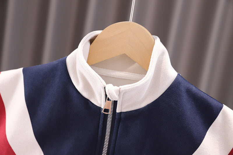 Boys Printed Halter Neck Sweatshirt With Trousers