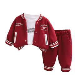 Boys Printed Round Neck T-shirt with Trousers