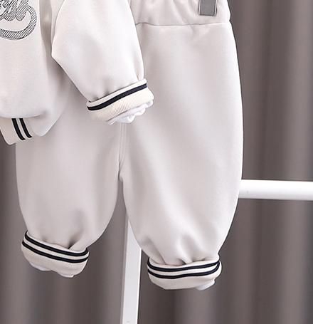 Boys Printed Mandarin Collar T-shirt With Trousers