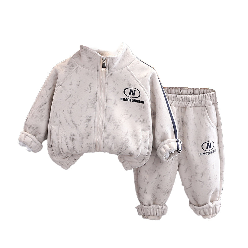 Boys Printed Sweatshirt With Joggers