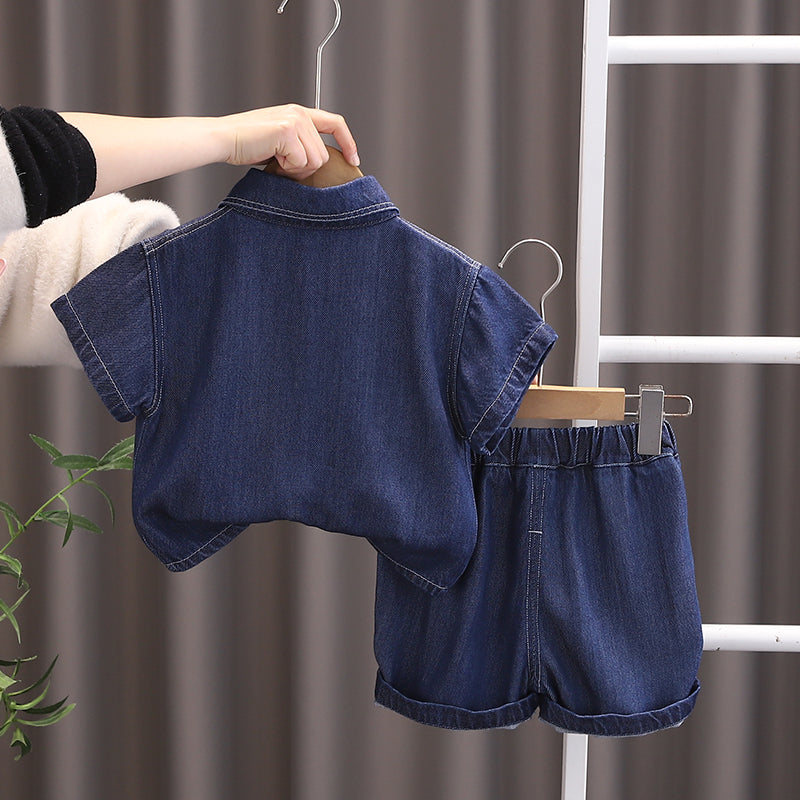 Boys Printed Short Sleeves Shirt With Shorts