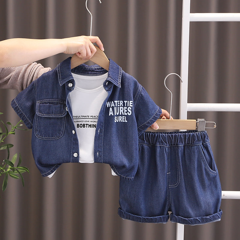 Boys Printed Shirt With Shorts