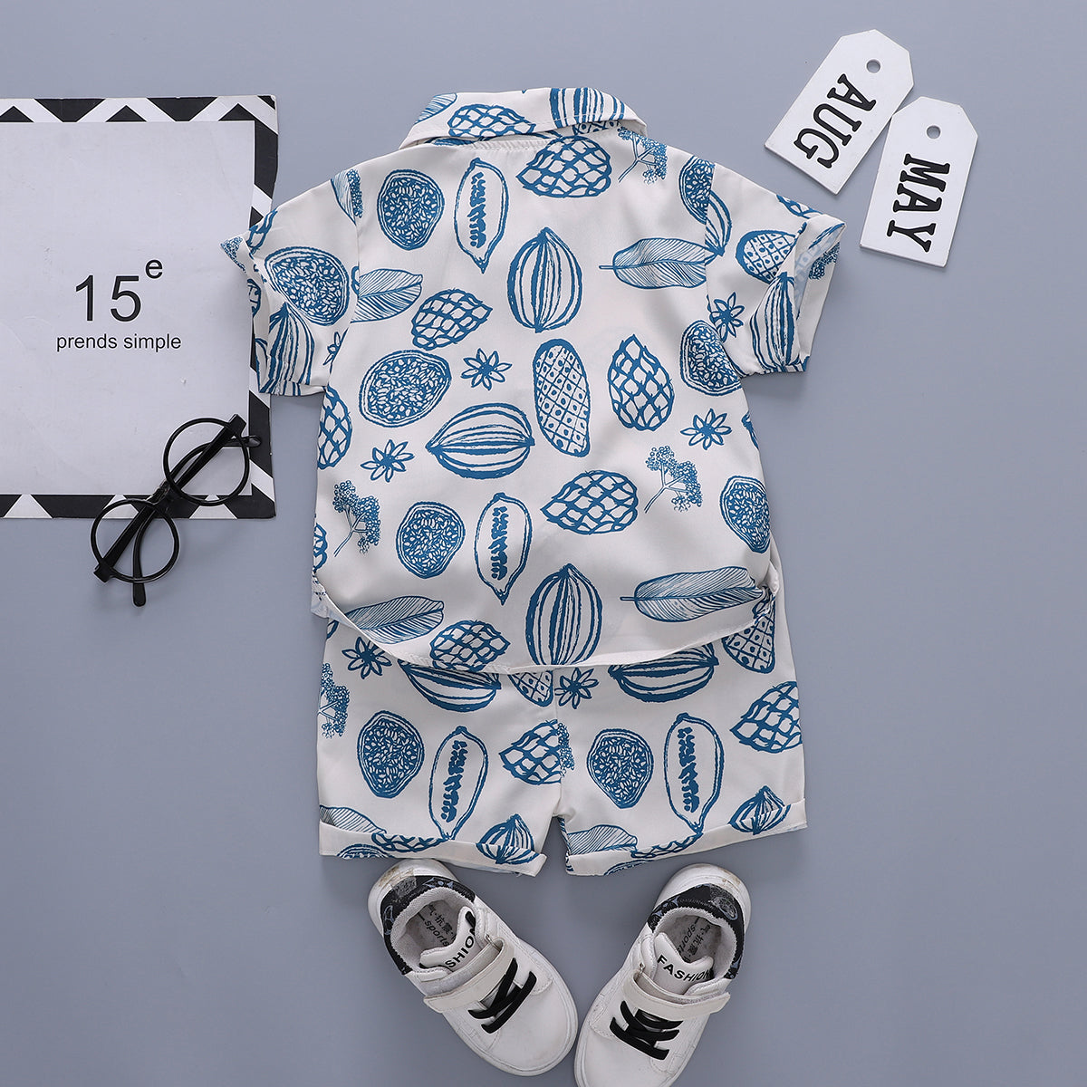 Printed Shirt and Shorts Set
