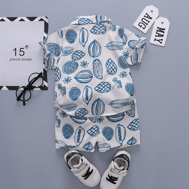 Printed Shirt and Shorts Set
