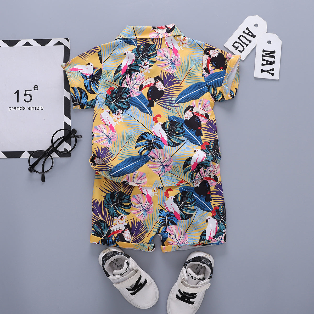 Printed Shirt and Shorts Set