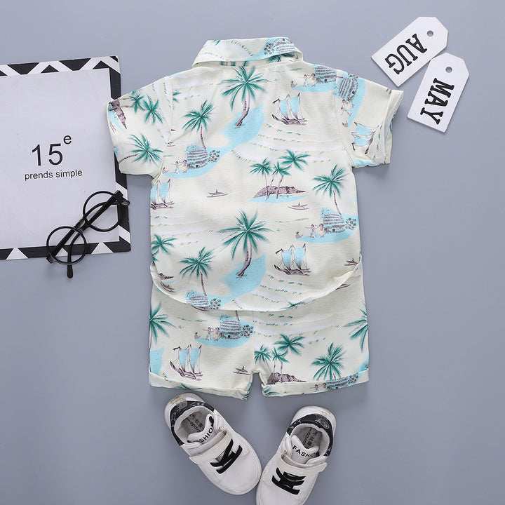 Printed Shirt and Shorts Set