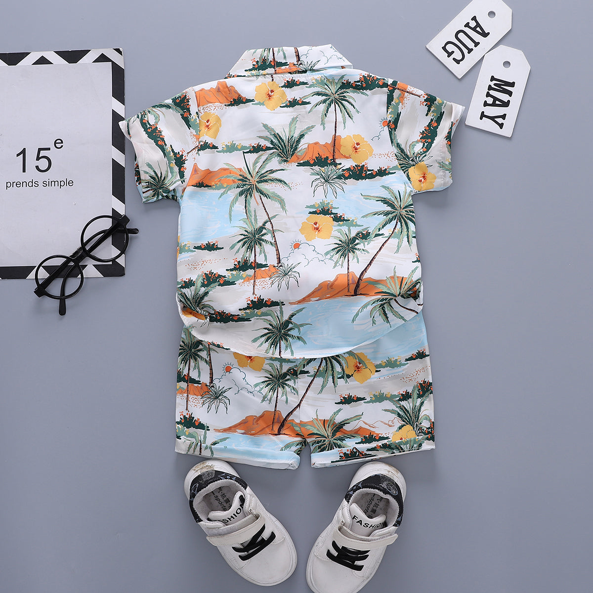 Printed Shirt and Shorts Set