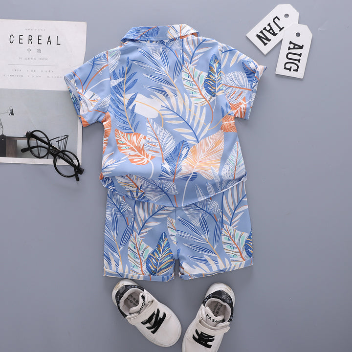 Printed Shirt and Shorts Set