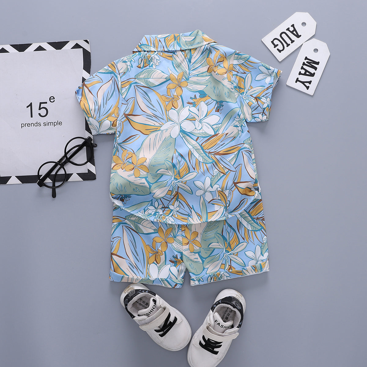 Printed Shirt and Shorts Set