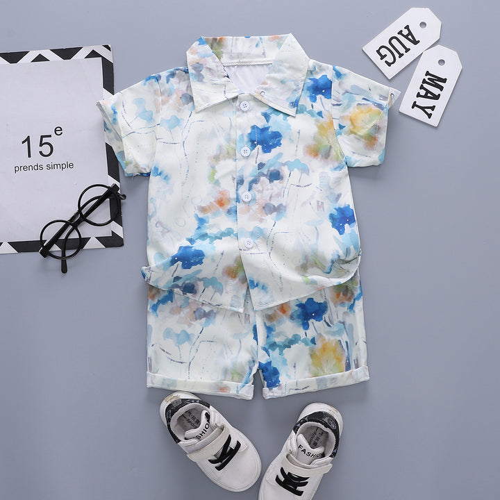 Printed Shirt and Shorts Set