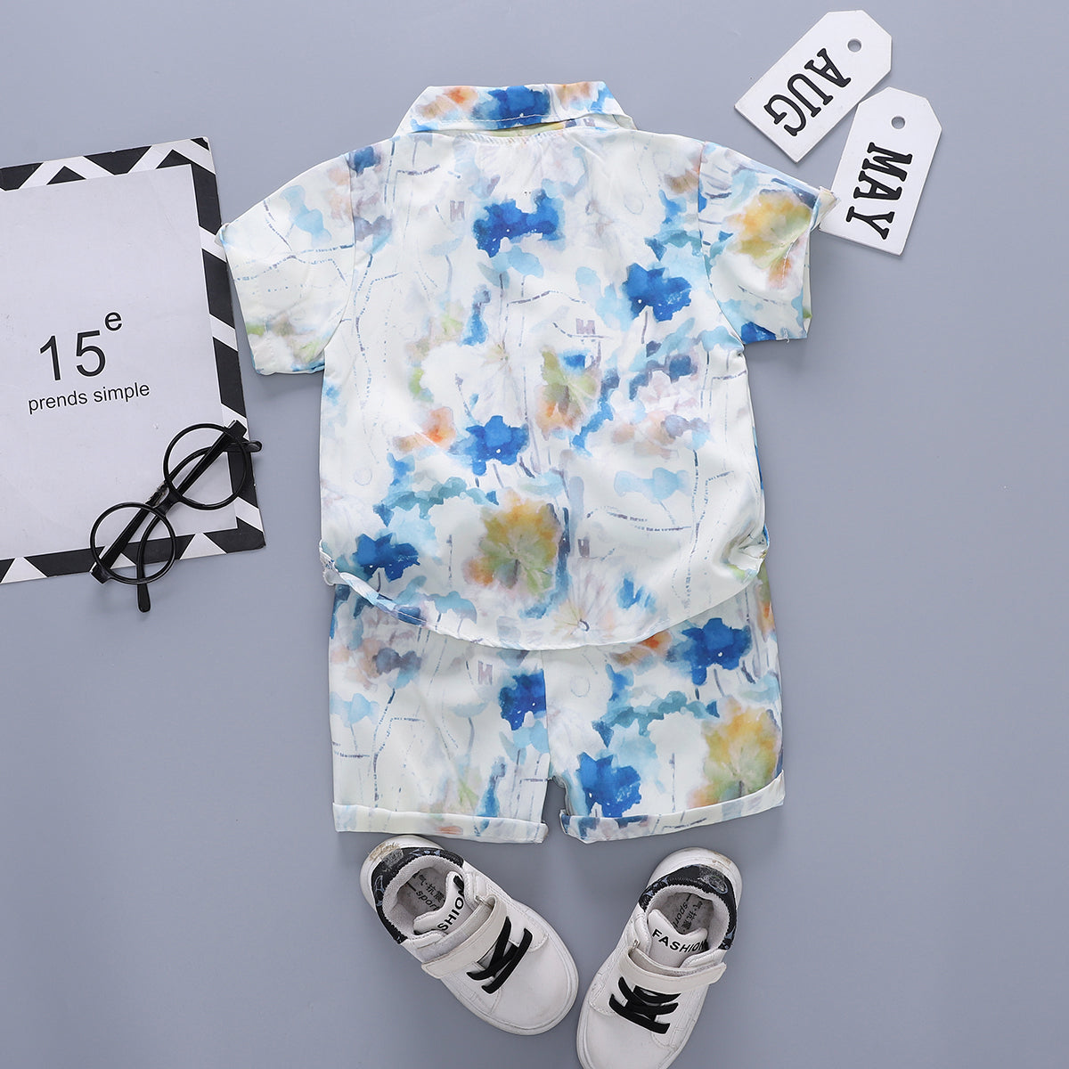 Printed Shirt and Shorts Set