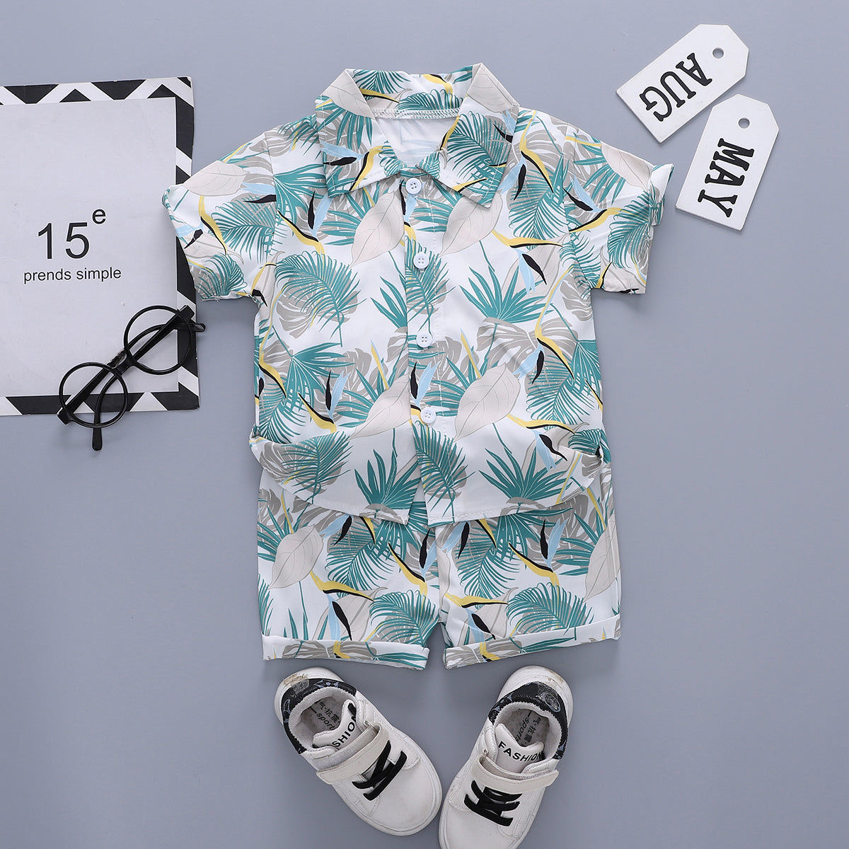 Printed Shirt and Shorts Set