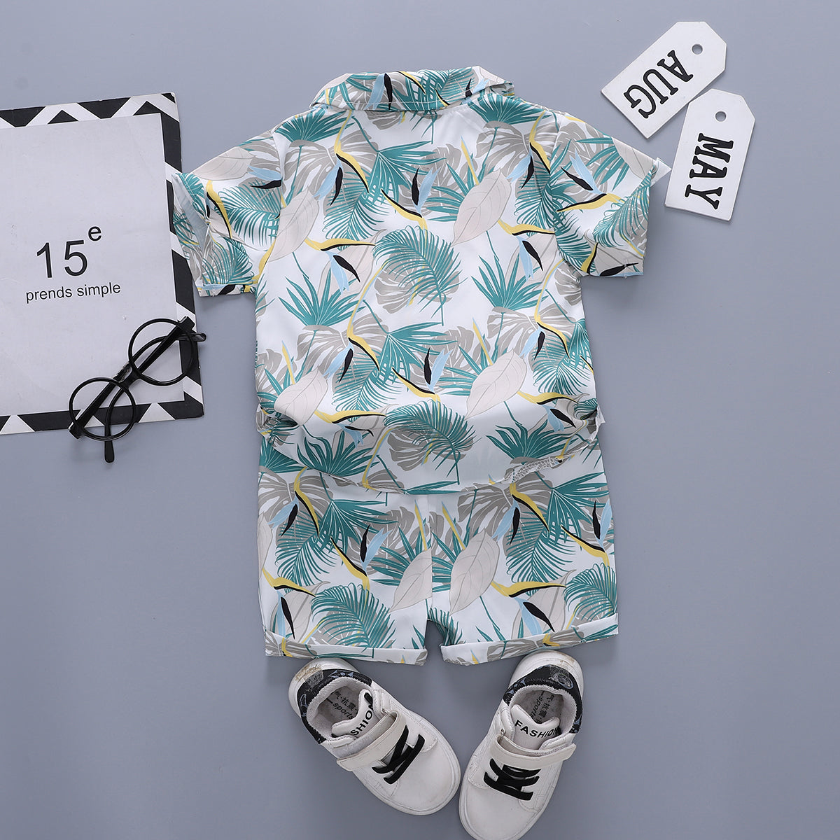 Printed Shirt and Shorts Set