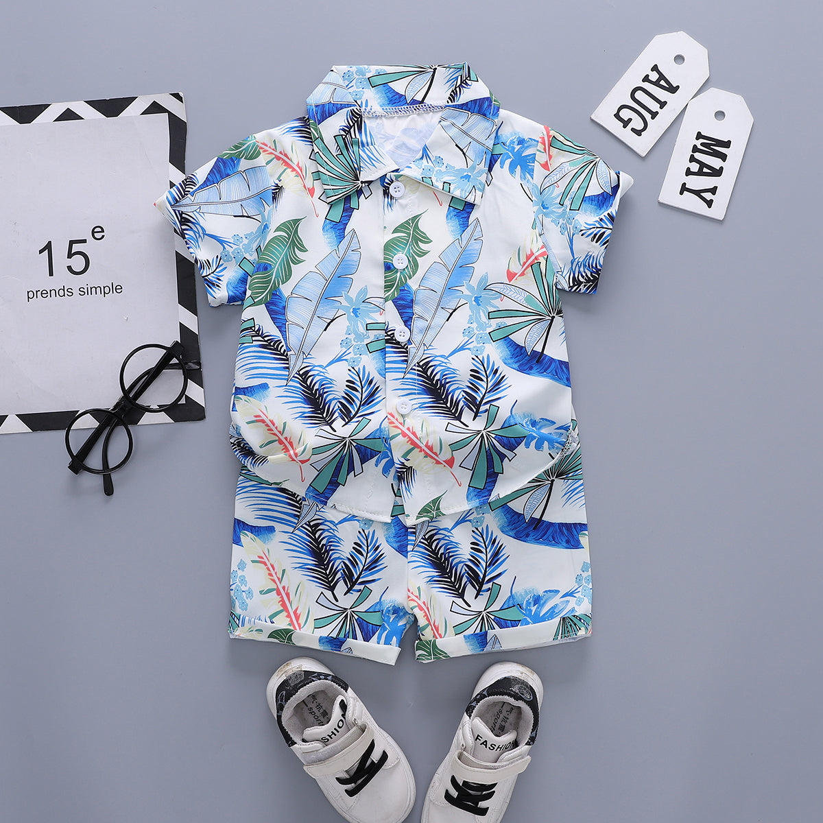 Printed Shirt and Shorts Set