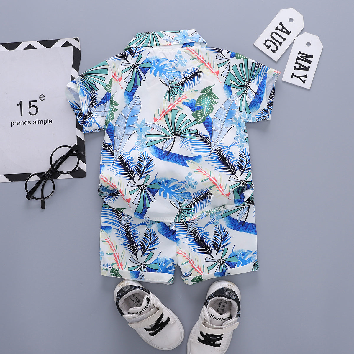 Printed Shirt and Shorts Set