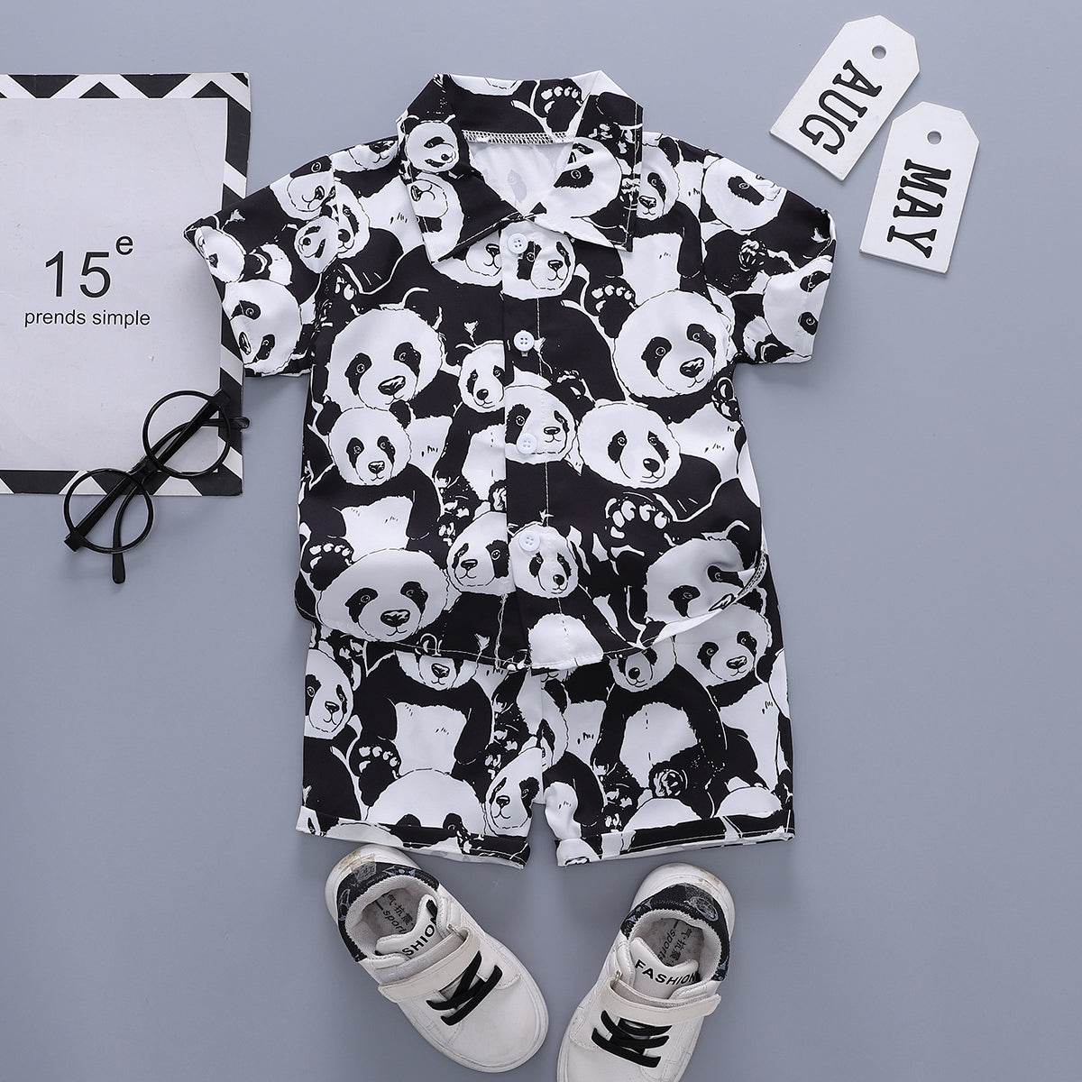 Printed Shirt and Shorts Set