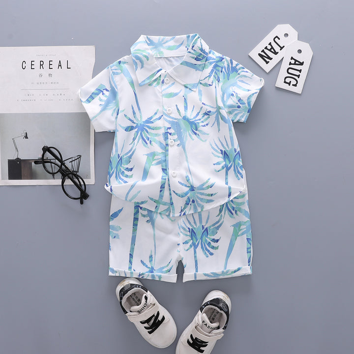 Printed Shirt and Shorts Set