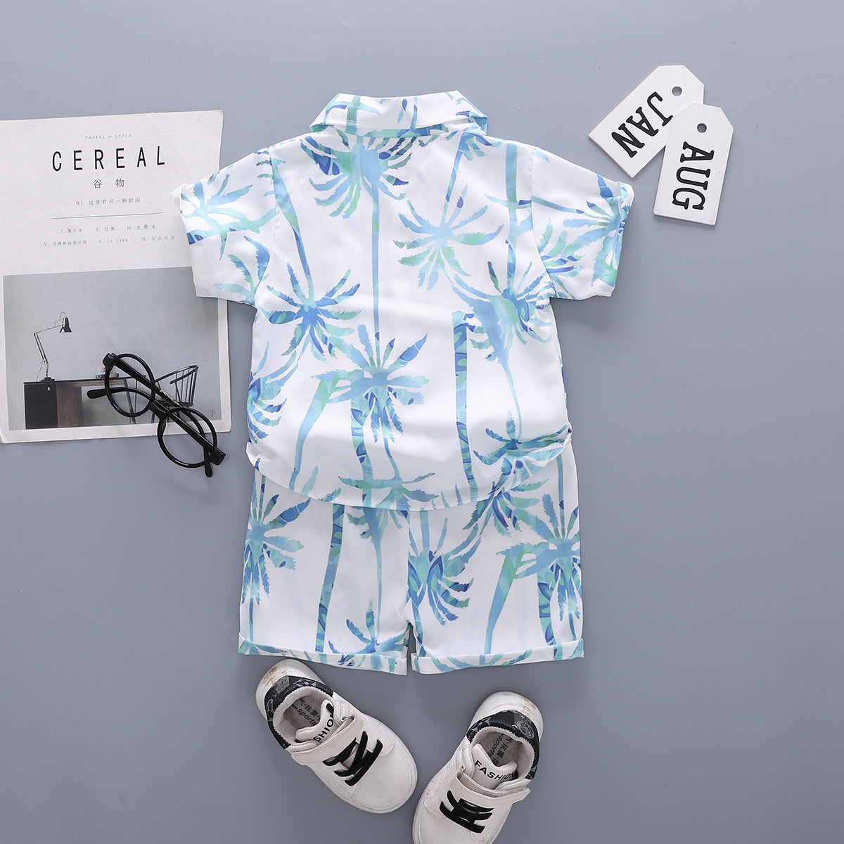 Printed Shirt and Shorts Set