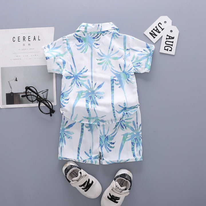 Printed Shirt and Shorts Set