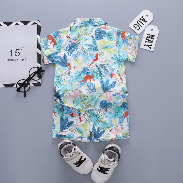 Printed Shirt and Shorts Set