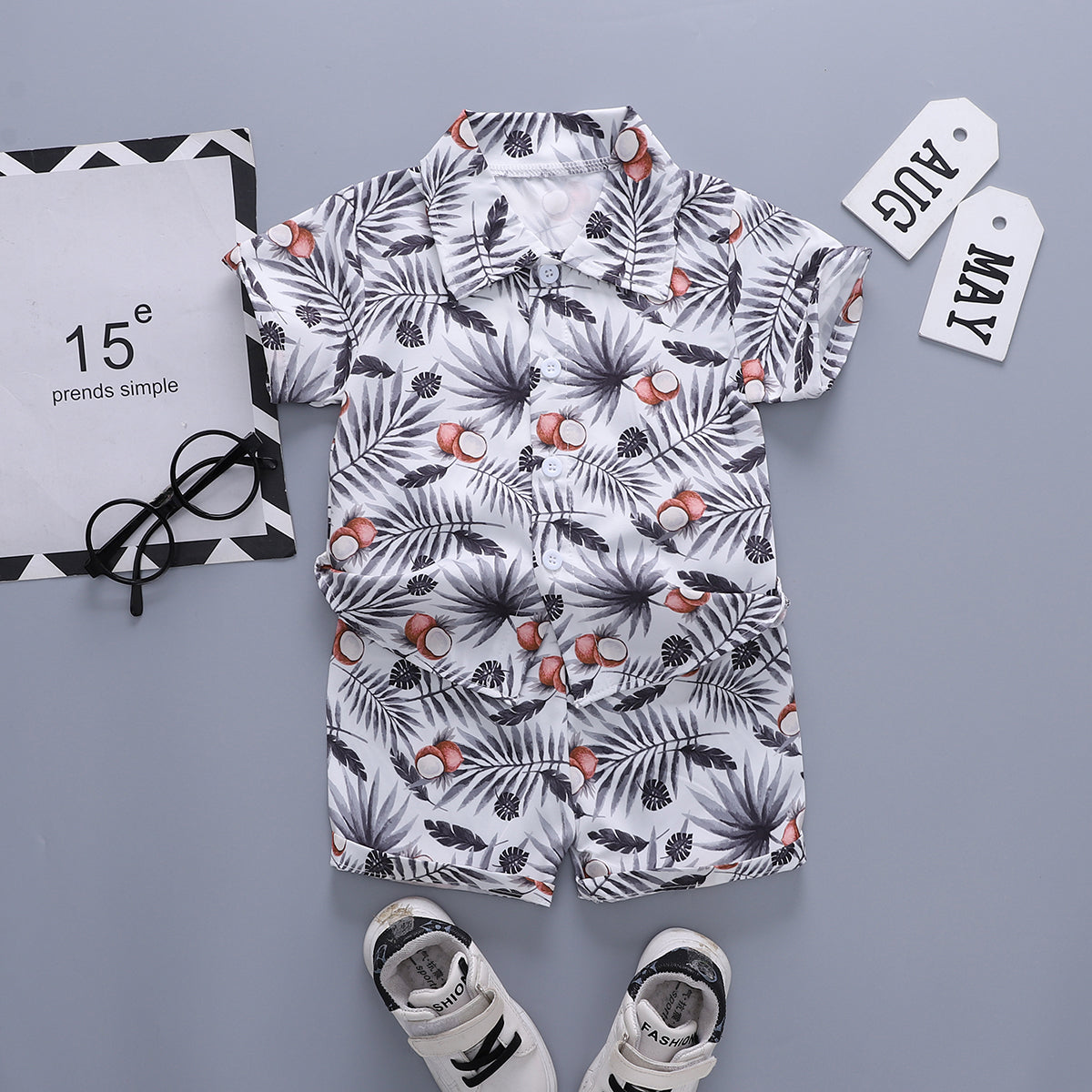 Printed Shirt and Shorts Set