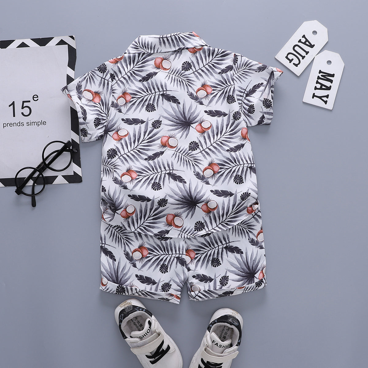 Printed Shirt and Shorts Set