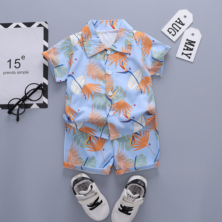 Printed Shirt and Shorts Set