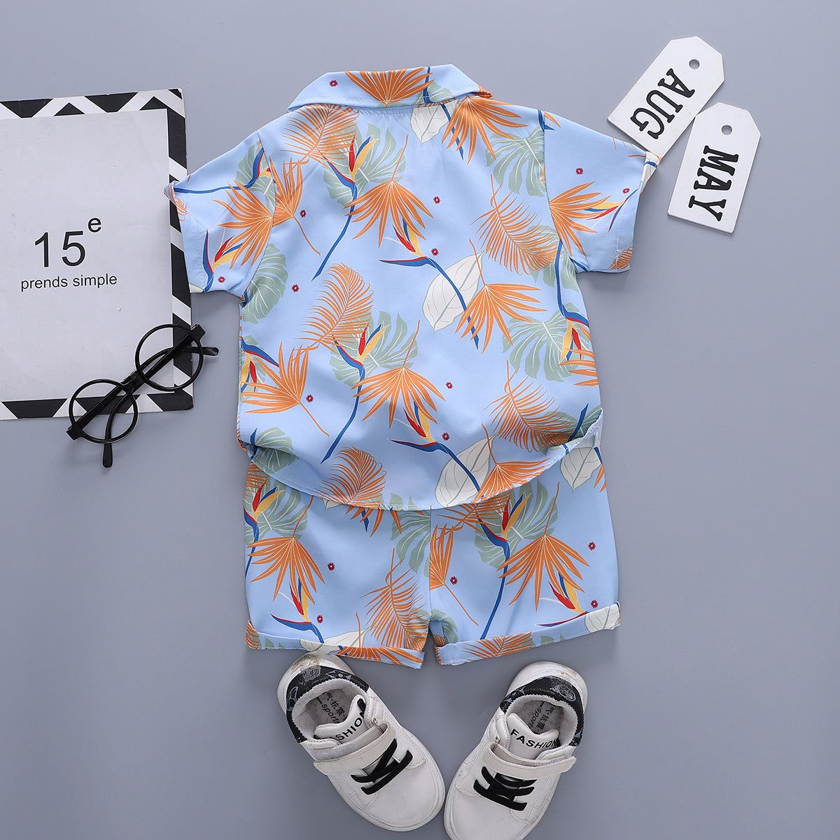 Printed Shirt and Shorts Set