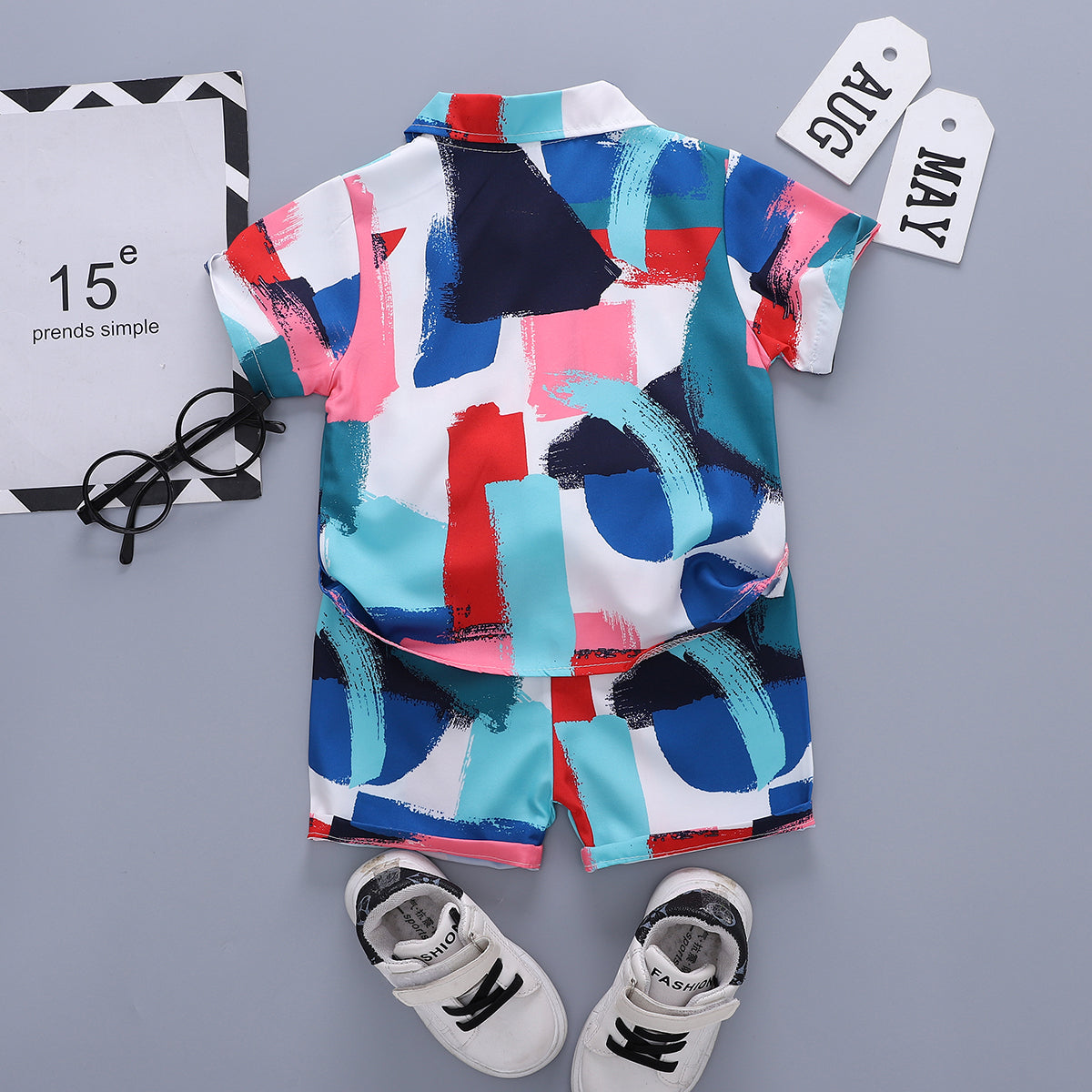 Printed Shirt and Shorts Set