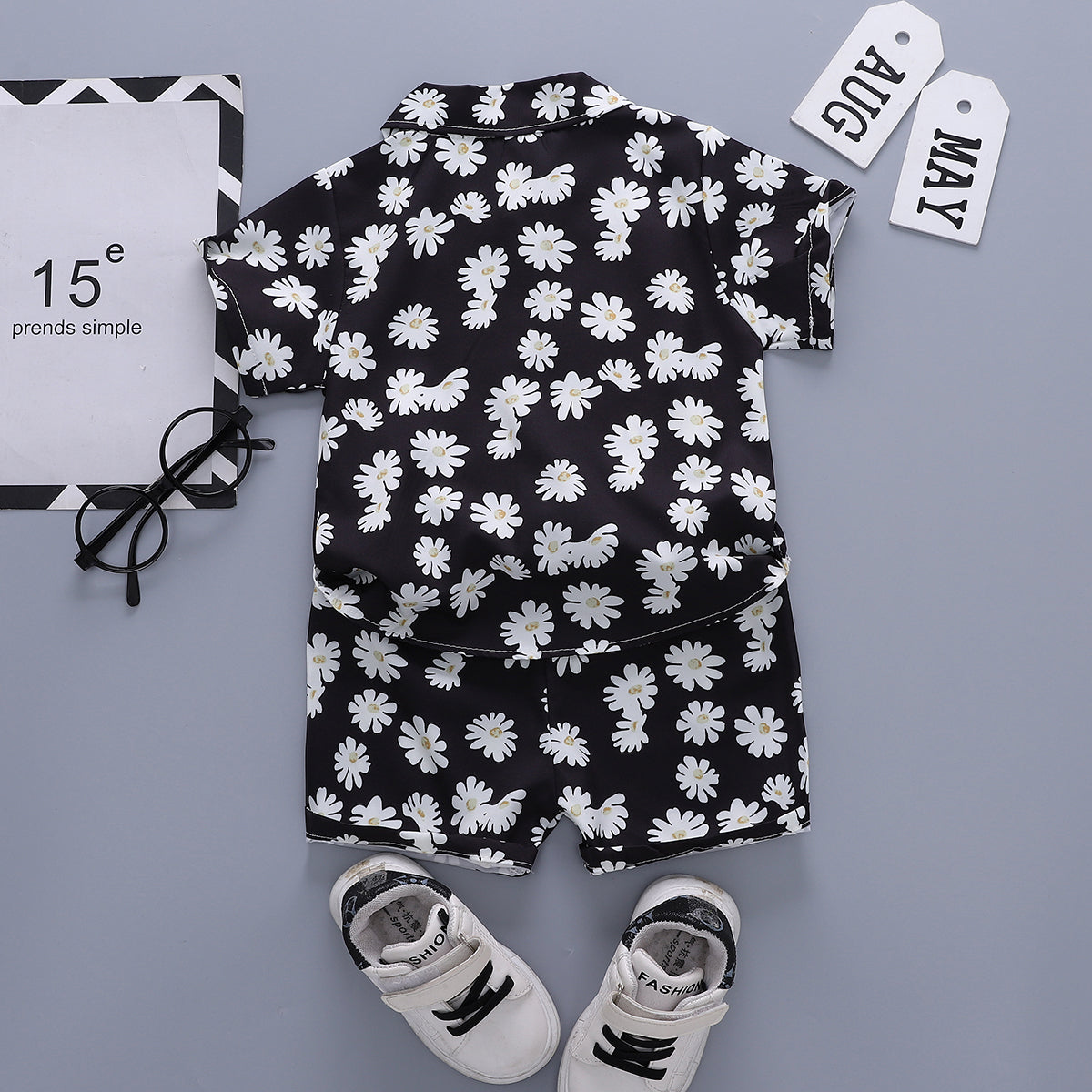Printed Shirt and Shorts Set